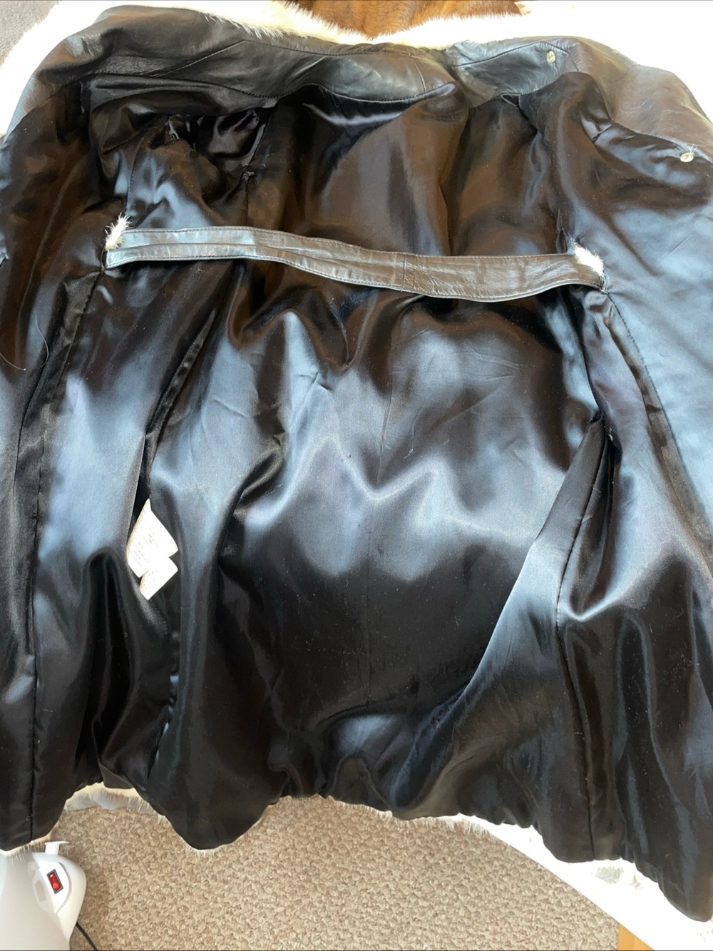 Rajac Vintage fur leather chevron coat 1970’s - Picture 7 of 10